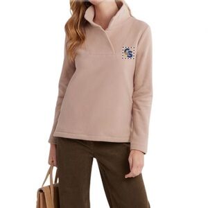 DUDLEY STEPHENS Sheffield Island Fleece Pullover in Khaki Rose